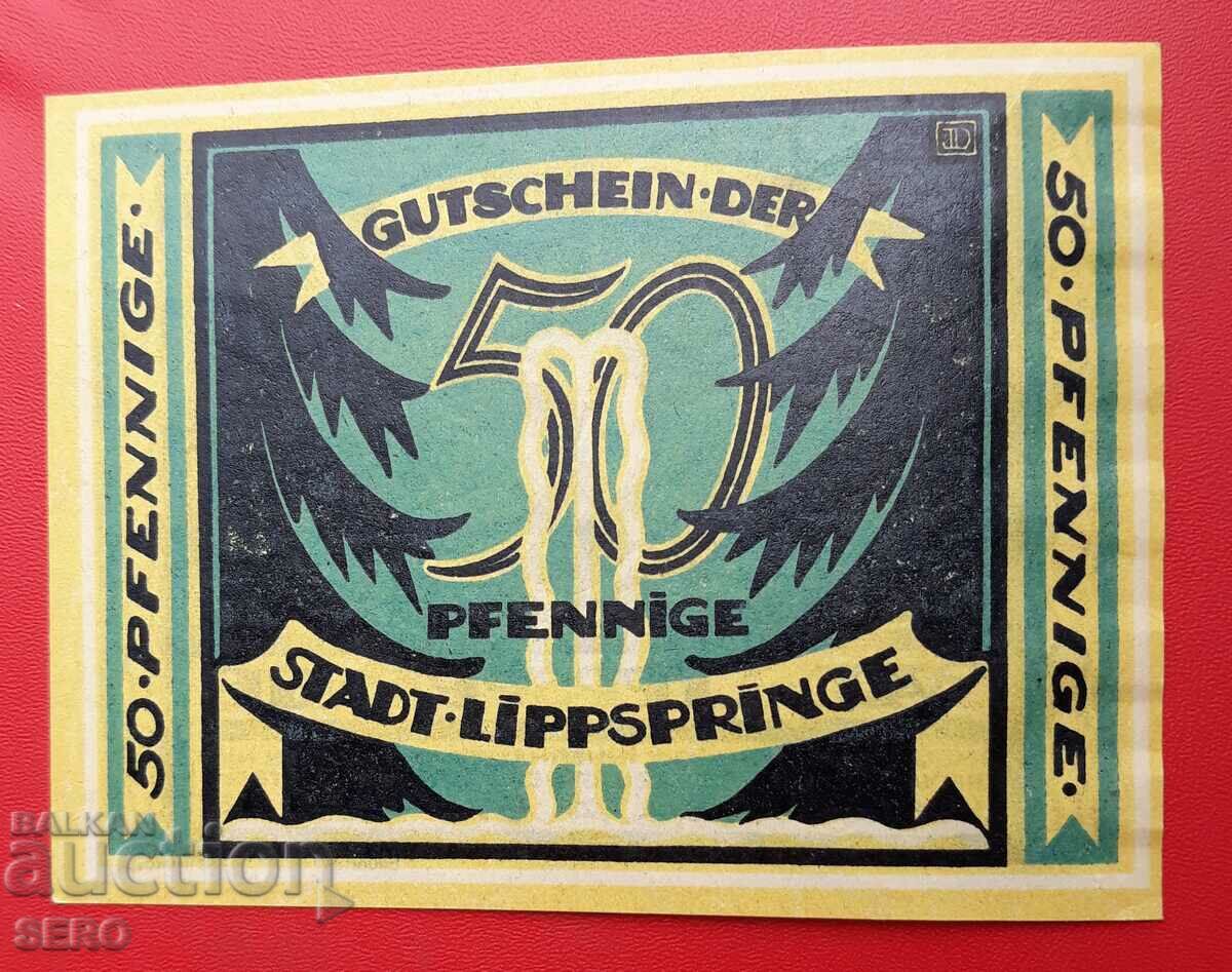 Bancnota-Germania-S.Rhine-Westfalia-Bad Lipspringe-50 pf 1921