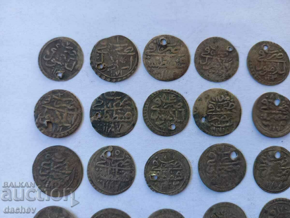 Auction  Lot 30 pcs. Silver Turkish coins Turkey achetta ahcheta TOP!!!