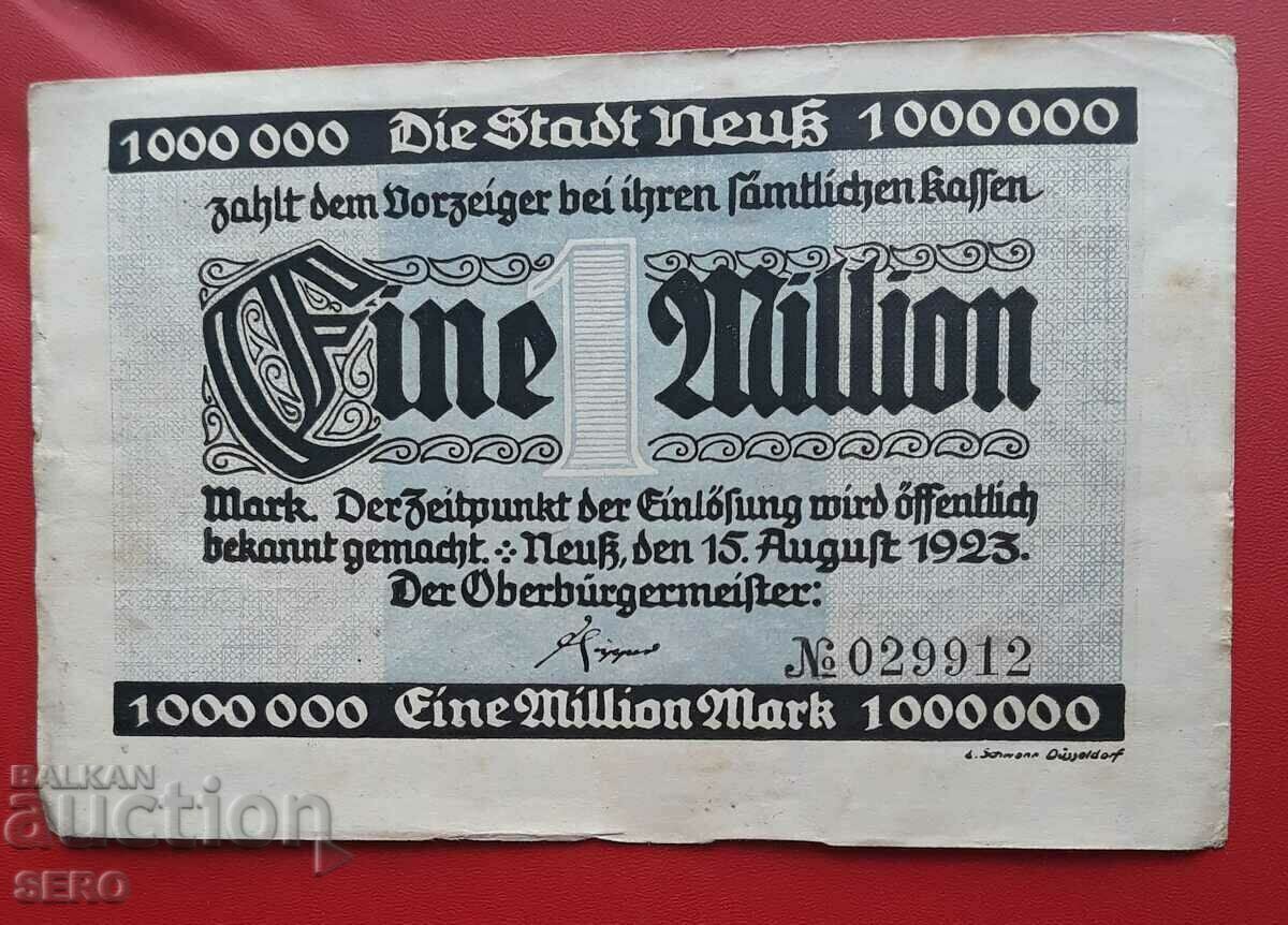 Bancnota-Germania-S.Rhine-Westfalia-Neuss-1.000.000 de mărci 1923