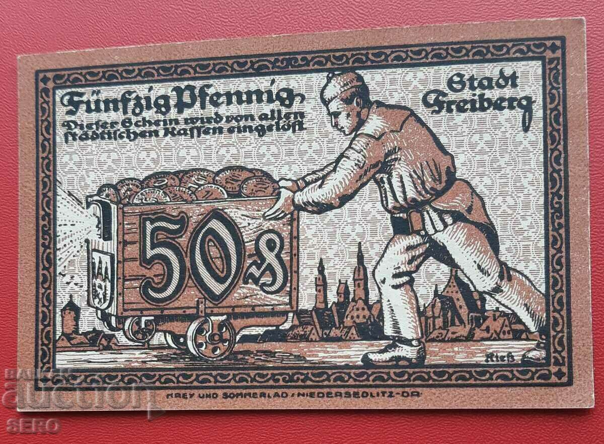 Banknote-Germany-Saxony-Freiberg-50 pfennig 1918