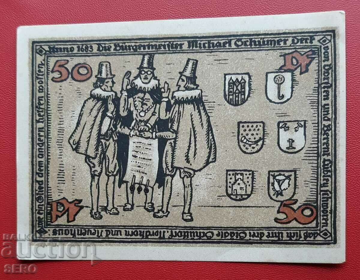 Bancnota-Germania-Saxonia-Schüttorf-50 pfennig 1921