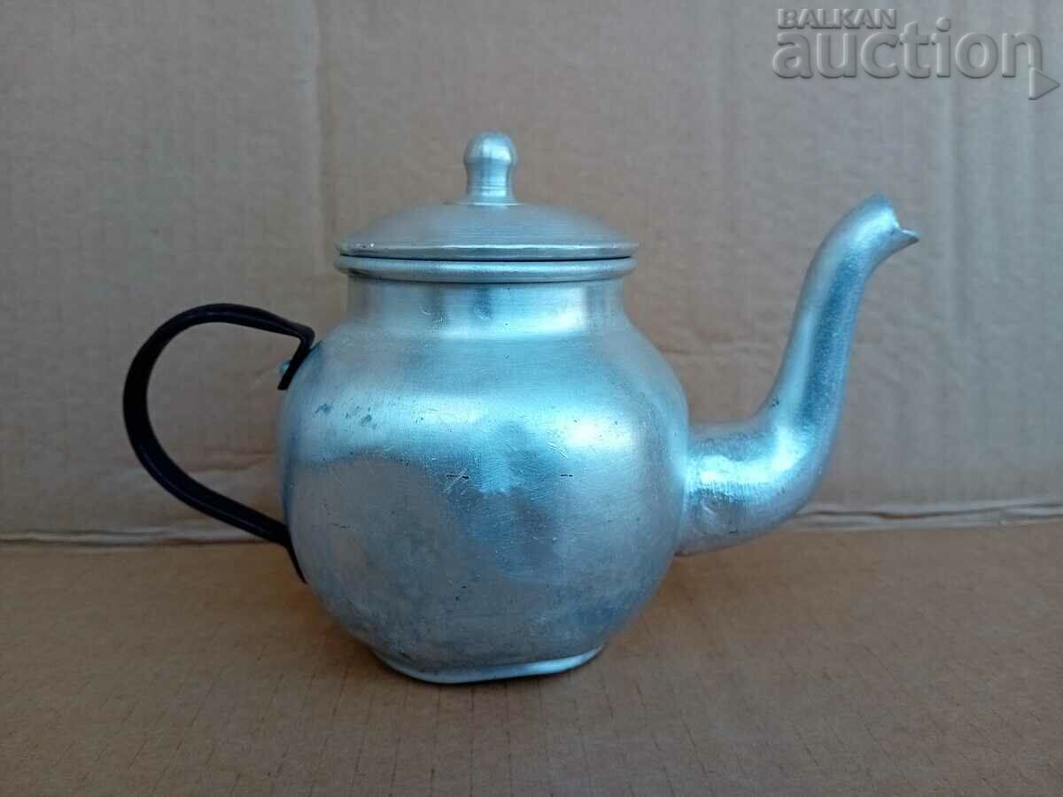 Vintage aluminum teapot 50s retro mini