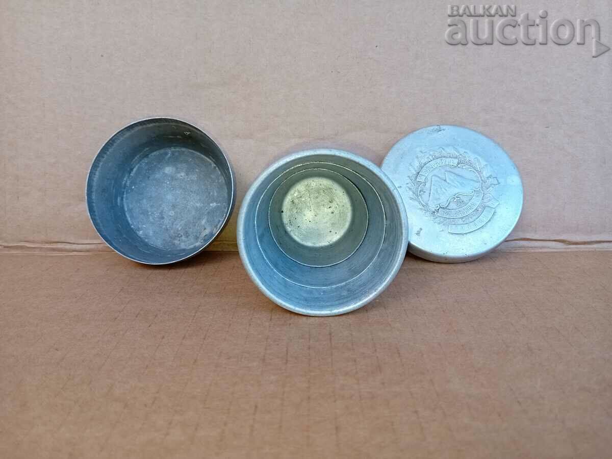 Vintage aluminum cup 40s retro mini with price 31.00 BGN | € 15.85 Vintage aluminum cup 40s retro mini with price 31.00 BGN | € 15.85