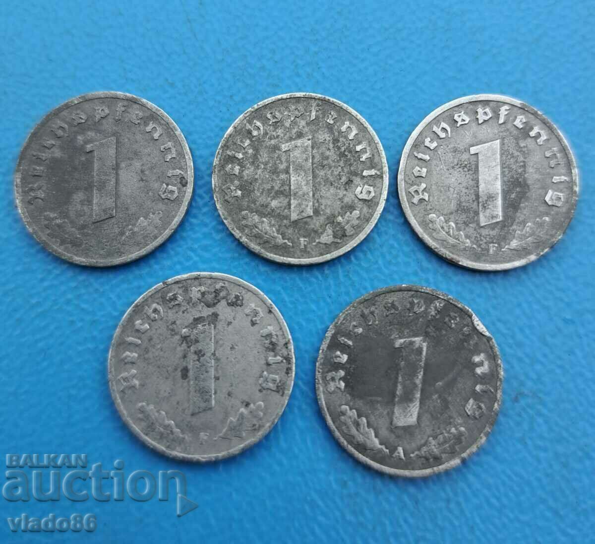 1 Reich Pfennig 1942, 1 Pfennig 1943