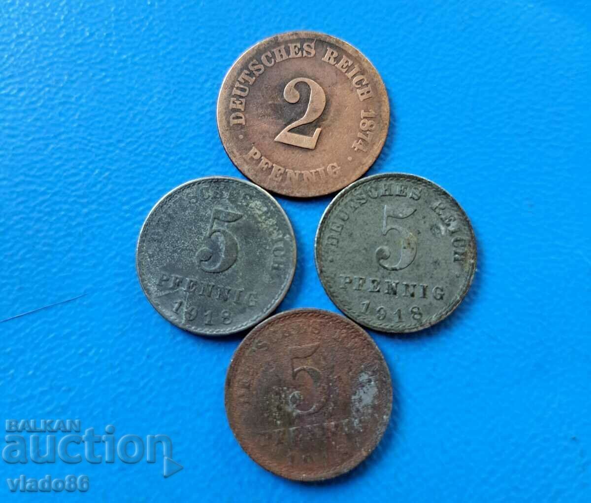 5 pfennig 1918, 2 pfennig 1874