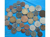 Lot of old Bulgarian and foreign coins