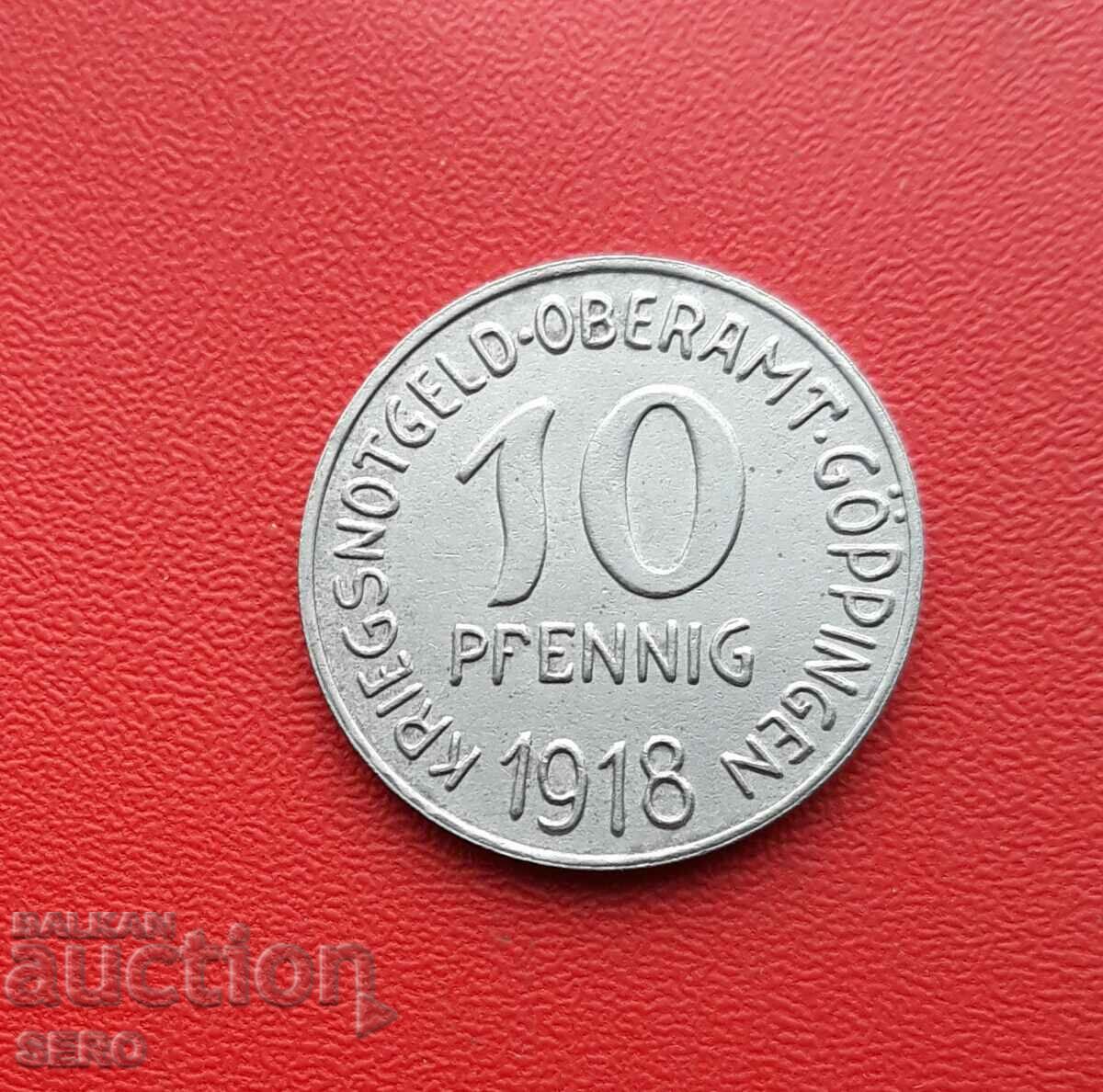 Germania-Baden-Württemberg-Göppingen 10 pf. 1918-rezervat