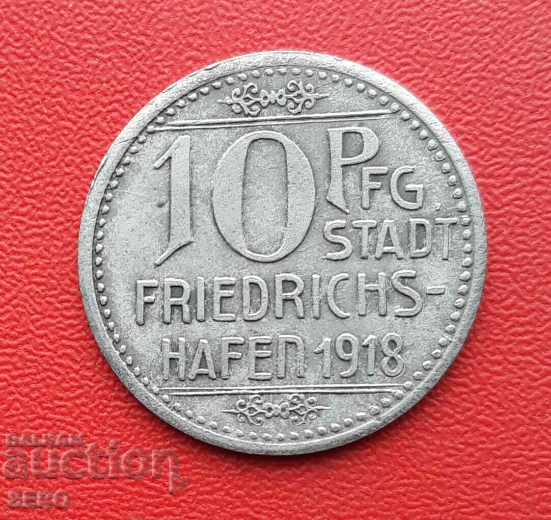 Germany-Baden-Württemberg-Friedrichshafen-10 pf.1918-ex.paz