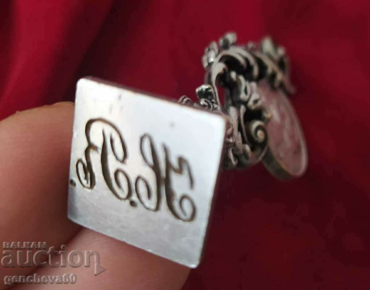 Delivery of UNIQUE Antique Silver Plated Wax Stamp/Initials Delivery of UNIQUE Antique Silver Plated Wax Stamp/Initials