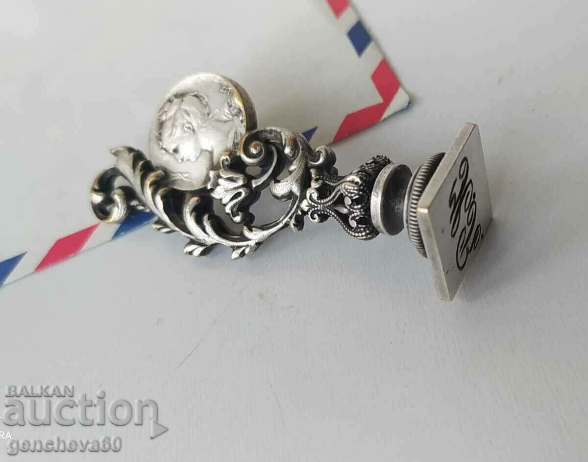 UNIQUE Antique Silver Plated Wax Stamp/Initials