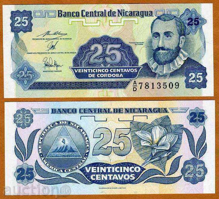 +++ NICARAGUA 25 TSENTAVO P 170 1991 UNC +++