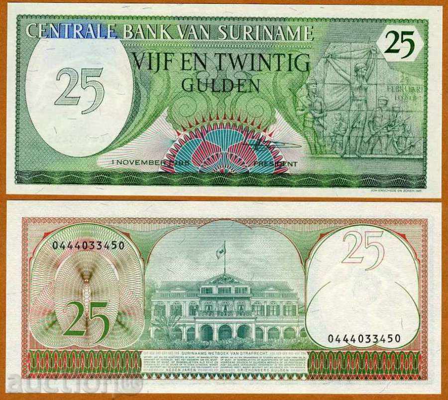 +++ SURINAME 25 GOLDEN P 127 1985 UNC +++