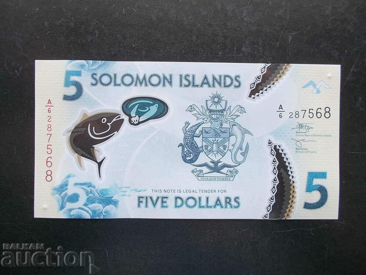 SOLOMON ISLANDS, $5, 2019, UNC