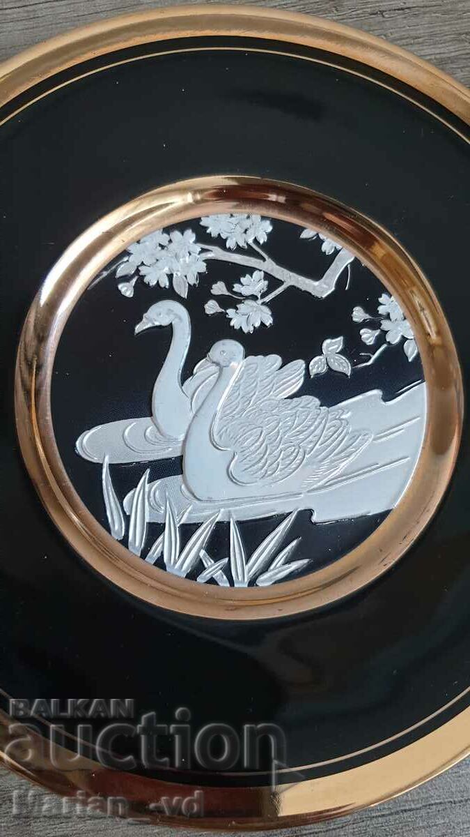 Auction Chokin plate art with 24K gold edging Auction Chokin plate art with 24K gold edging