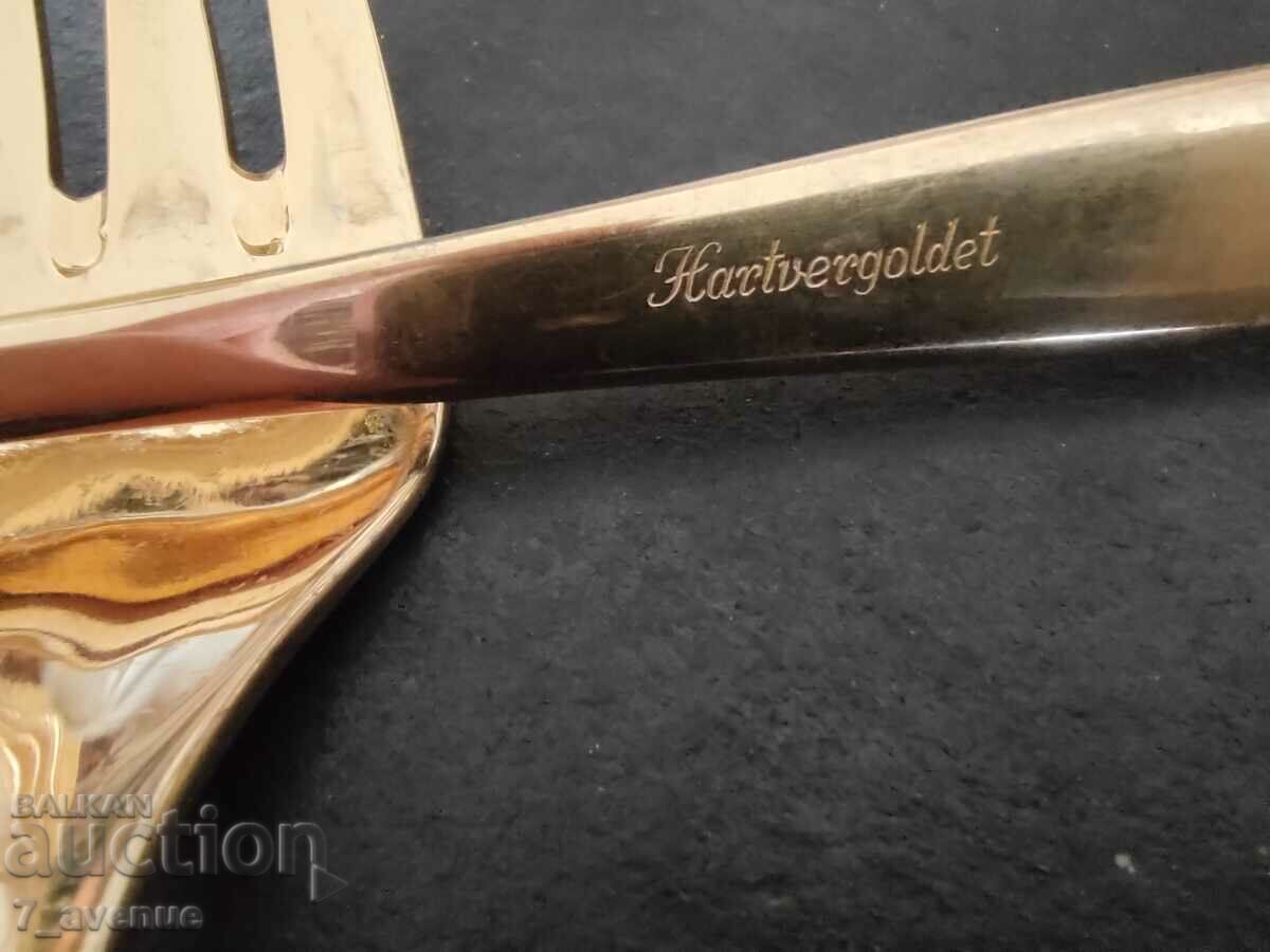 Auction  Dessert forks gold plated Germany, 15 cm long, 14.08.24