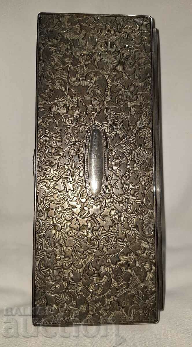 Old large heavy silver plated jewelry box - 5 Old large heavy silver plated jewelry box - 5