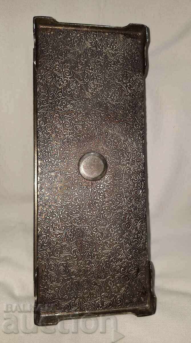 Old large heavy silver plated jewelry box - 6 Old large heavy silver plated jewelry box - 6