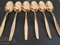 Dessert spoons gold plated Germany, 13.5 cm long, 14.08.24