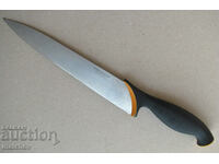 Kitchen knife stainless. stomach 32/3 cm rubber grip, preserved