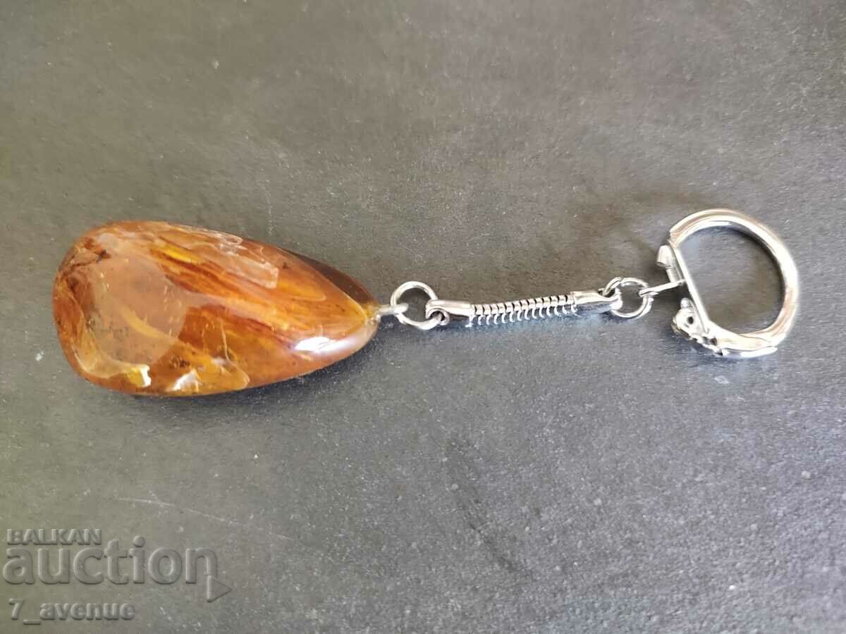 Keyring natural amber, large 14.08..24