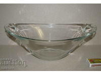 Italian glass fruit bowl 30cm bowl with "handles", excellent