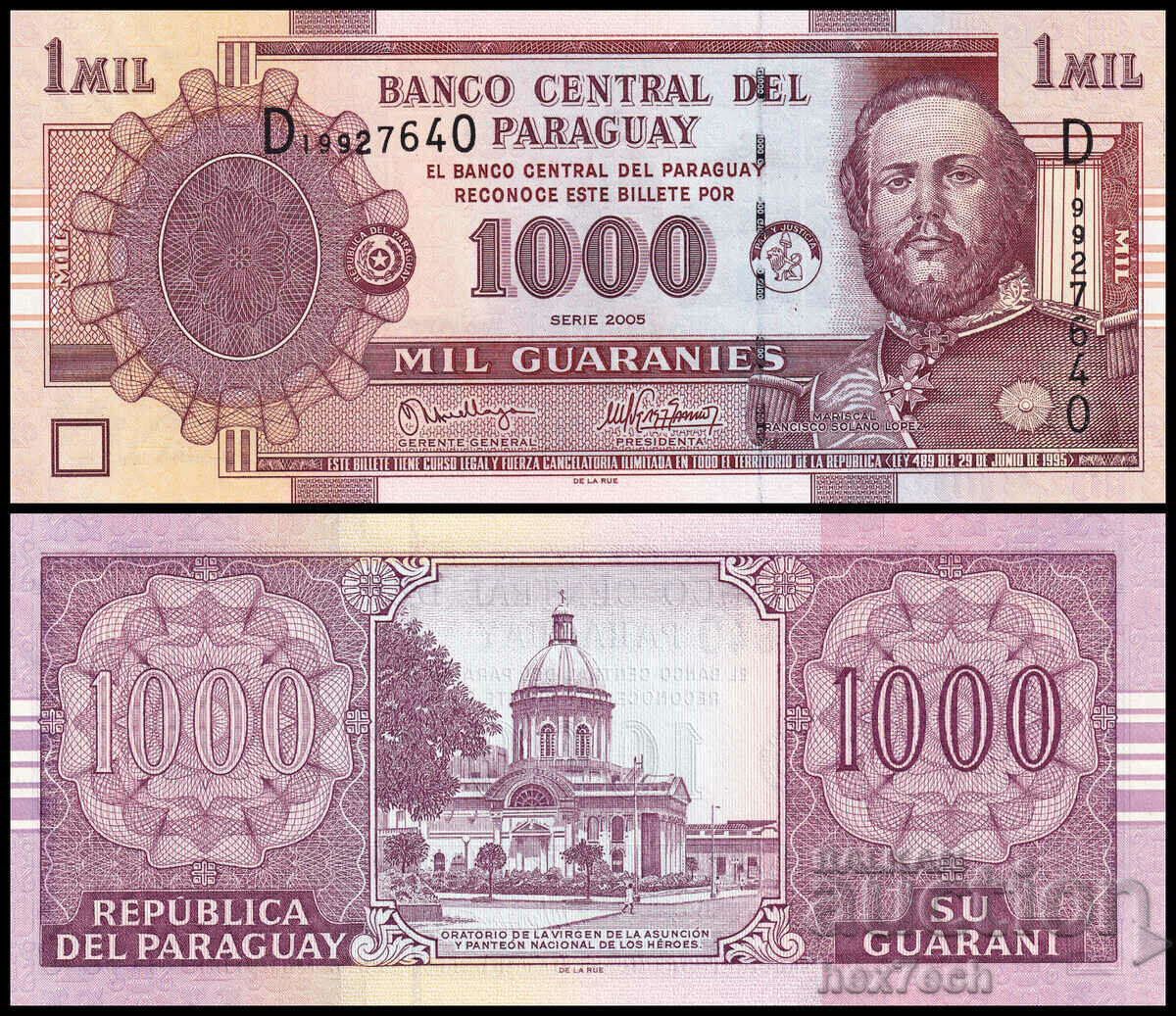 ❤️ ⭐ Paraguay 2005 1000 Guarani UNC nou ⭐ ❤️