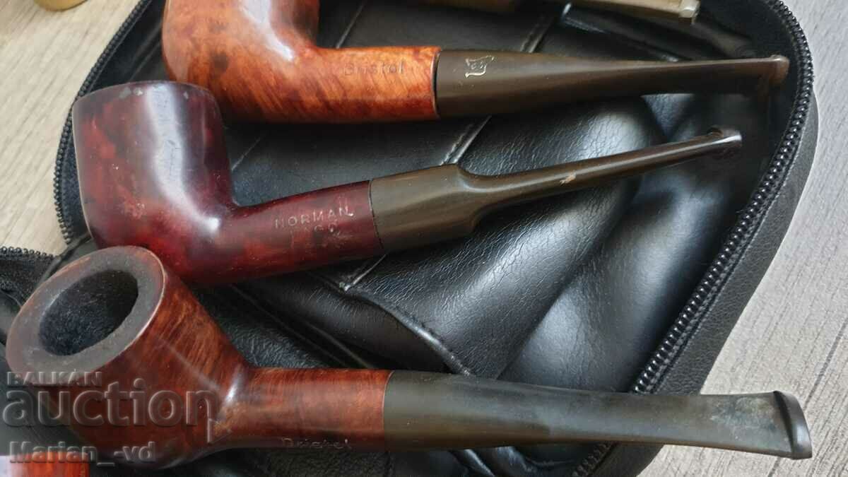 Set of old smoking pipes, lighter and accessories - 6 Set of old smoking pipes, lighter and accessories - 6