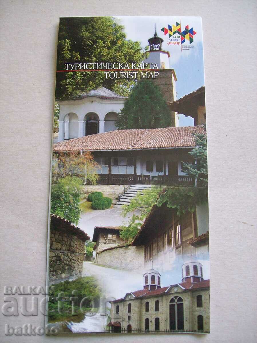 A tourist. map Lyaskovets, Elena, Zlataritsa