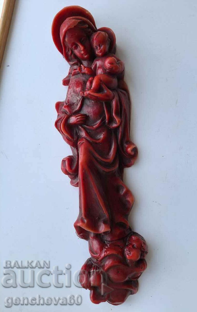 Κέρινο εικονίδιο/διακόσμηση τοίχου Madonna and Child - 5