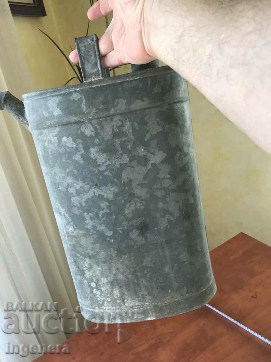 WATERING CAN GALVANIZED OVAL METAL ANTIQUE -8 LITERS - 6 WATERING CAN GALVANIZED OVAL METAL ANTIQUE -8 LITERS - 6