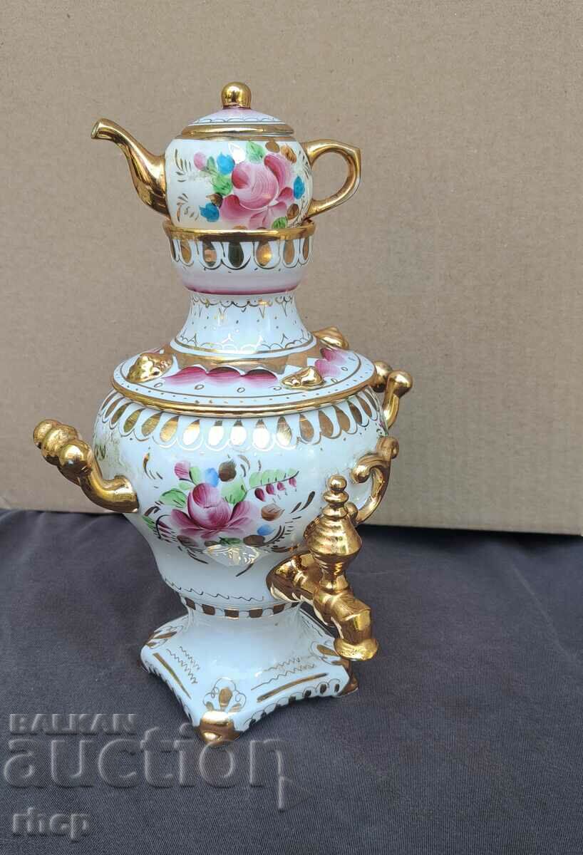 Old Porcelain Samovar GŽELA marked