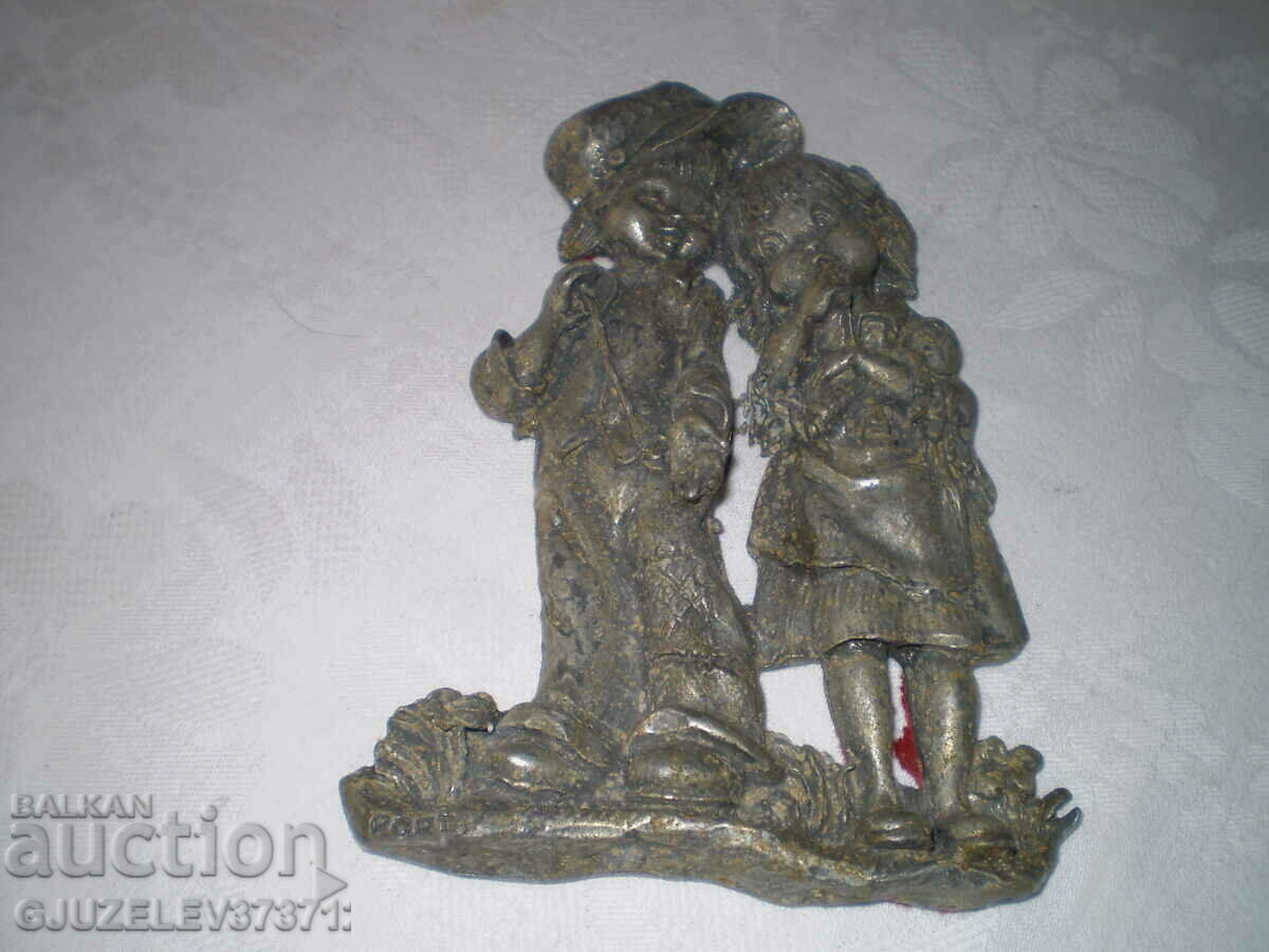 Antique pewter composition two children PORT with price 120.00 BGN | € 61.36