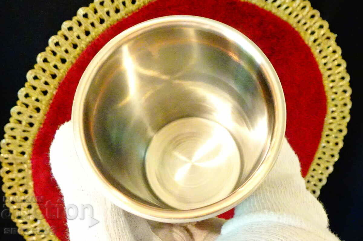 Silver-plated wine glass, embossed grapes. with price 39.00 BGN | € 19.94