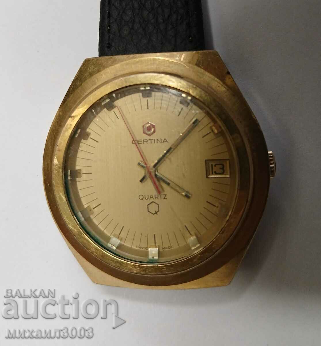 CERTINA GOLDEN SWISS MEN'S QUARTZ WATCH