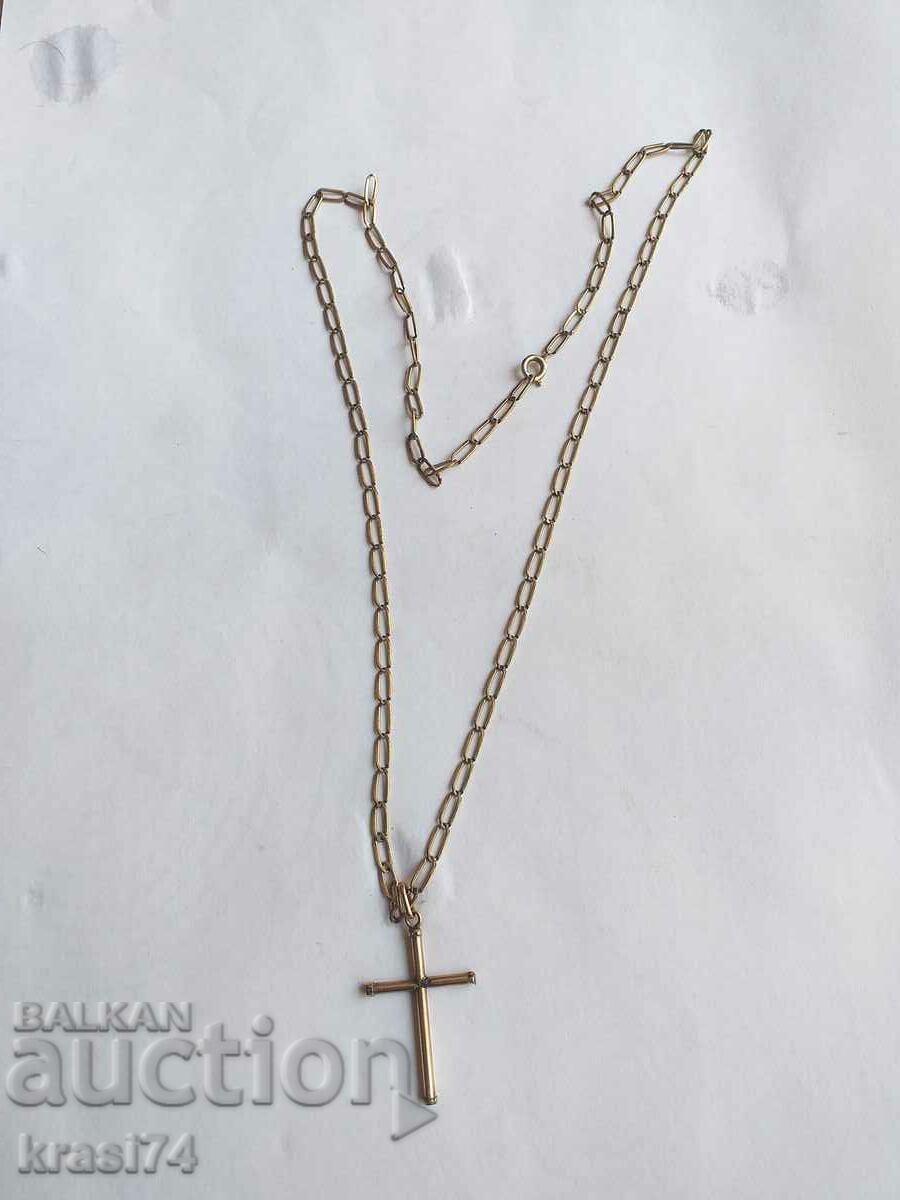 Gold-plated cross chain