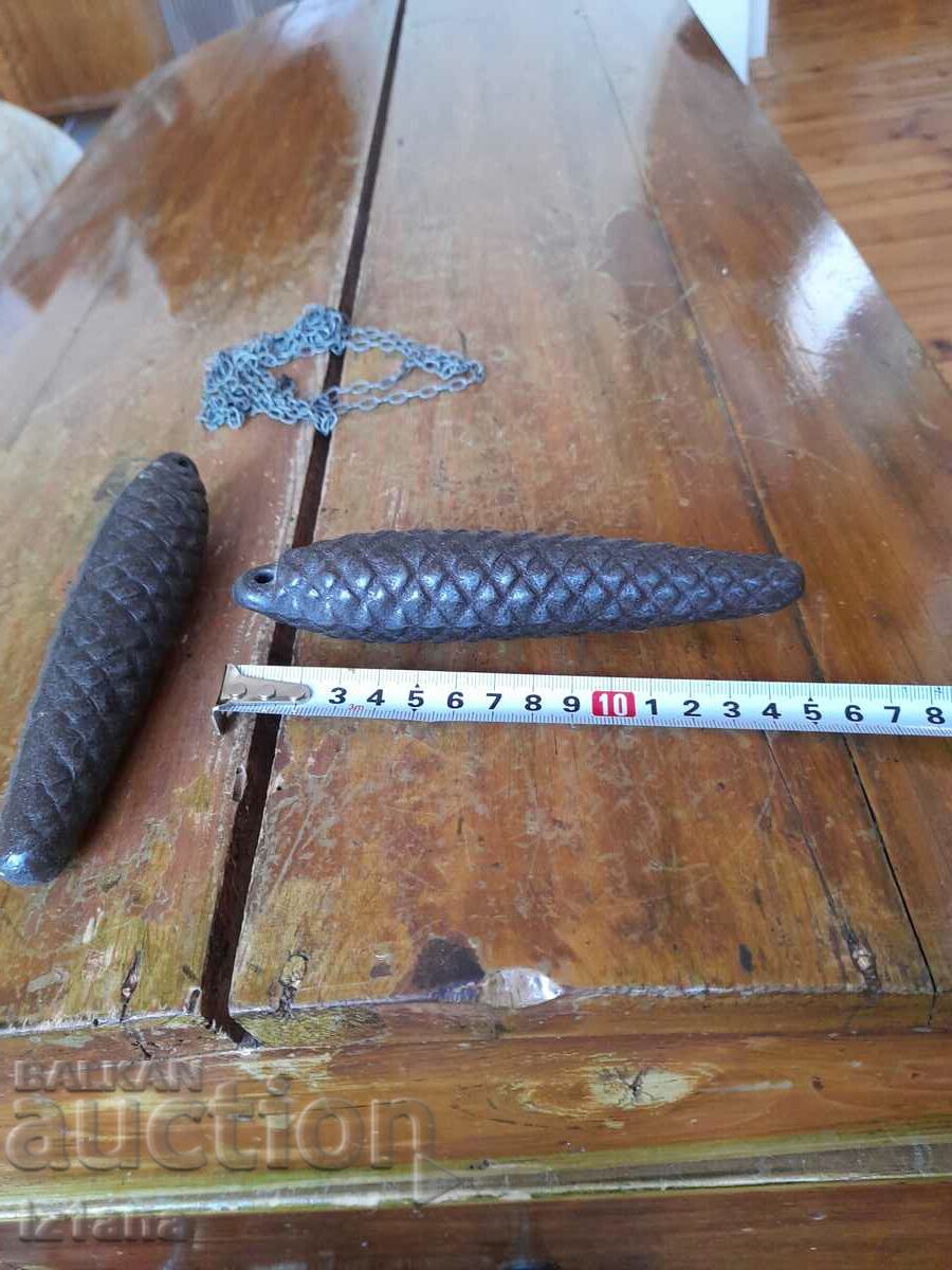 Old wall clock weights - 5 Old wall clock weights - 5