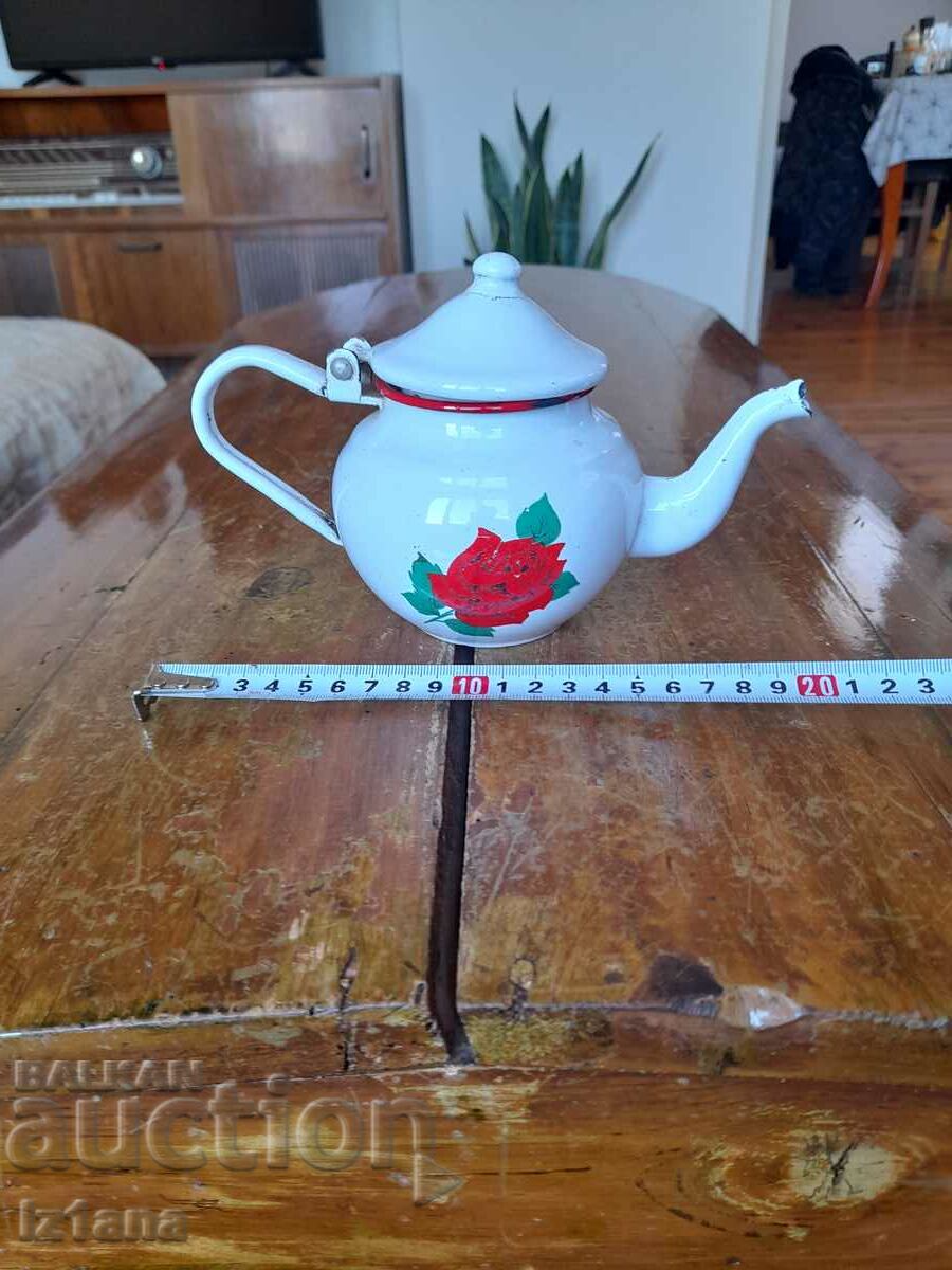 Auction Old enamel teapot Auction Old enamel teapot