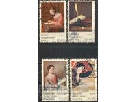 Stamped stamps 100 years UPU Painting 1974 from USA