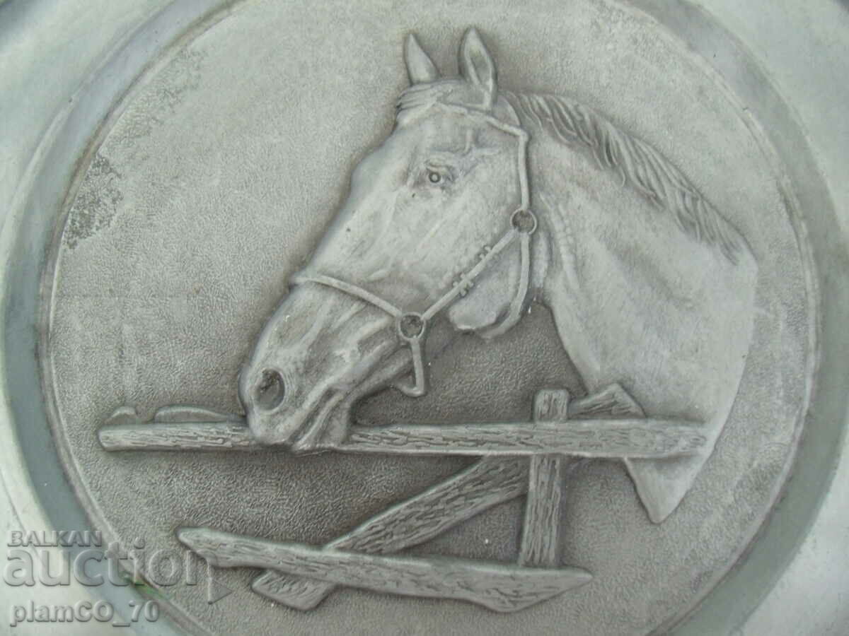 Δημοπρασία No.*7646 παλιό μεταλλικό / τσίγκινο πάνελ - ανάγλυφο - οκταγωνικό