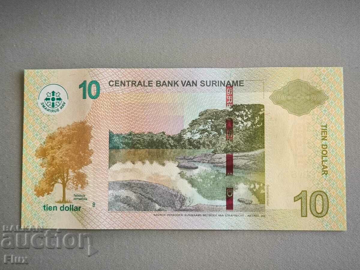 Banknote - Suriname - 10 Dollars UNC | 2019 with price 13.50 BGN | € 6.90 Banknote - Suriname - 10 Dollars UNC | 2019 with price 13.50 BGN | € 6.90