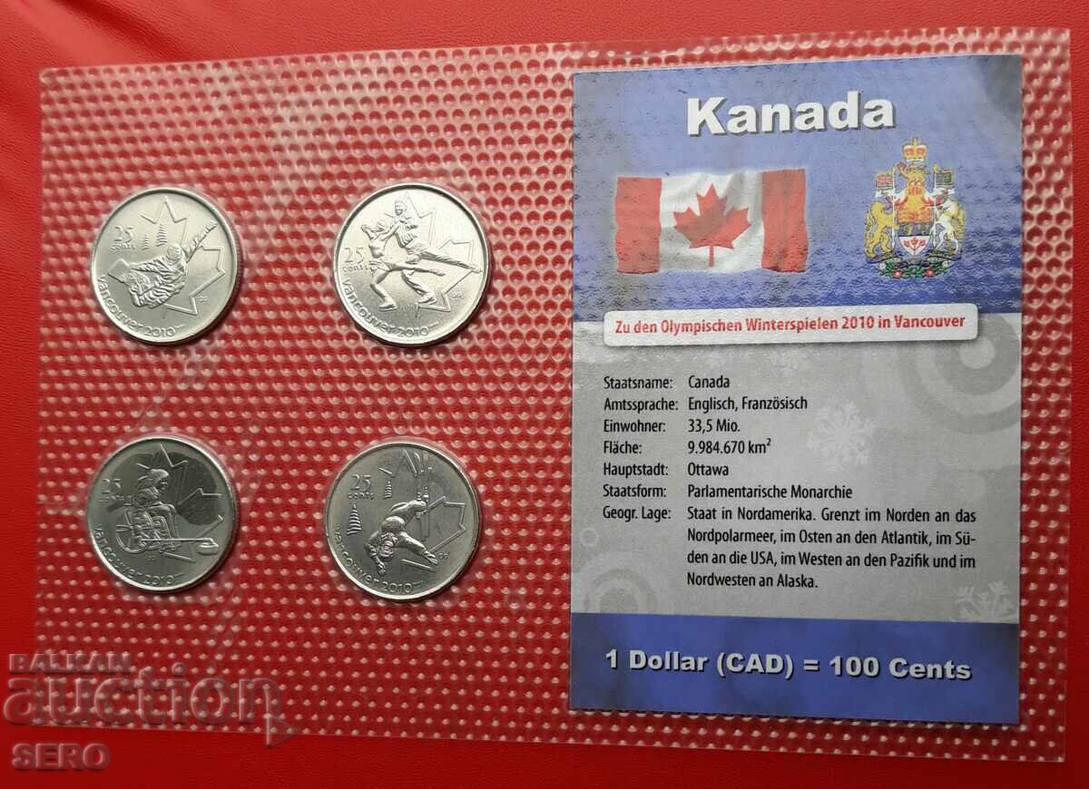 Canada - 4x25 cent SET 2008 - Jocurile Olimpice de la Vancouver 2010