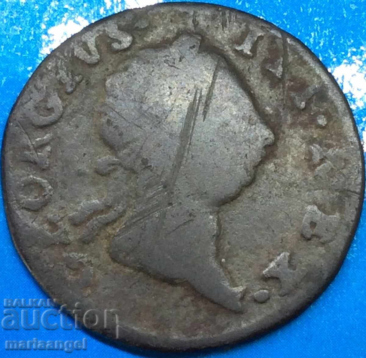 Ireland 1/2 Penny 1766 King George III Copper