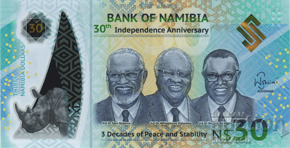 ❤️ ⭐ Namibia 2020 30 USD Polymer UNC Nou ⭐ ❤️ cu preț 12.99 BGN | € 6.64 ❤️ ⭐ Namibia 2020 30 USD Polymer UNC Nou ⭐ ❤️ cu preț 12.99 BGN | € 6.64