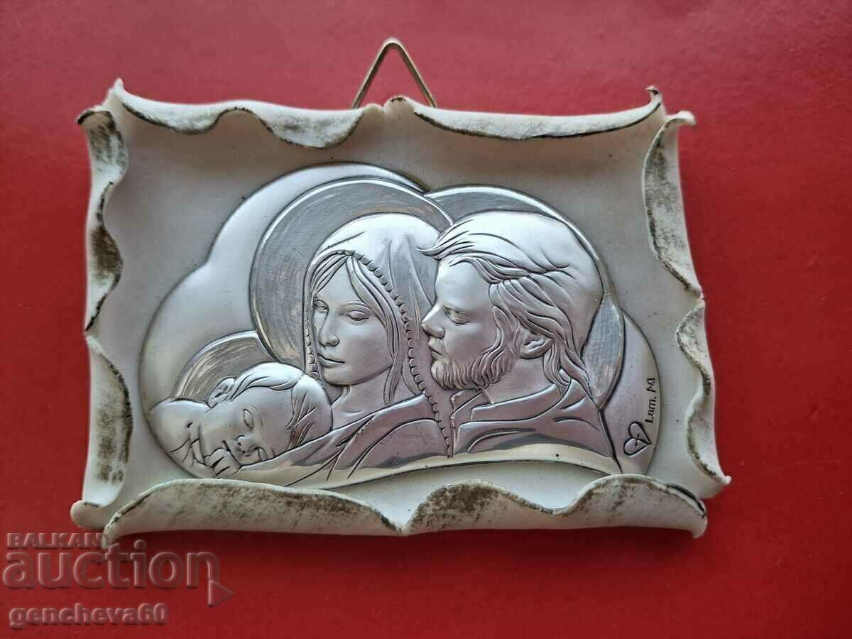 Delivery of Collectible silver icon of the Holy Family