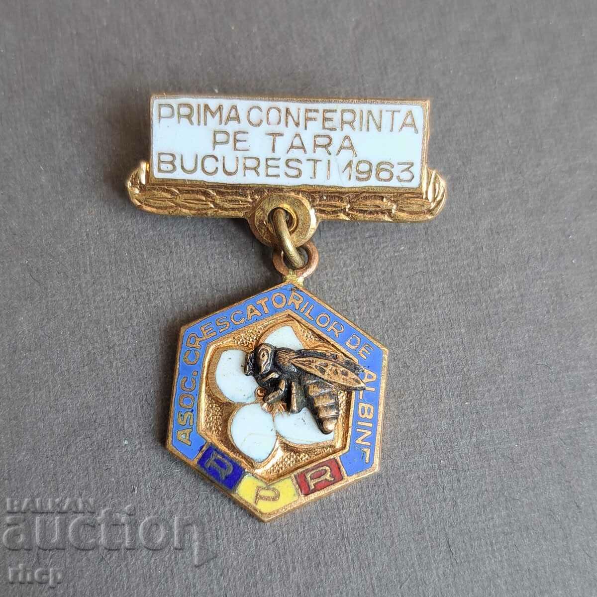 Insigna apicultorilor albina 1963 rar!