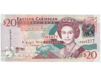 East Caribbean 20 Dollars  2015 Pick 53b Ref 6377