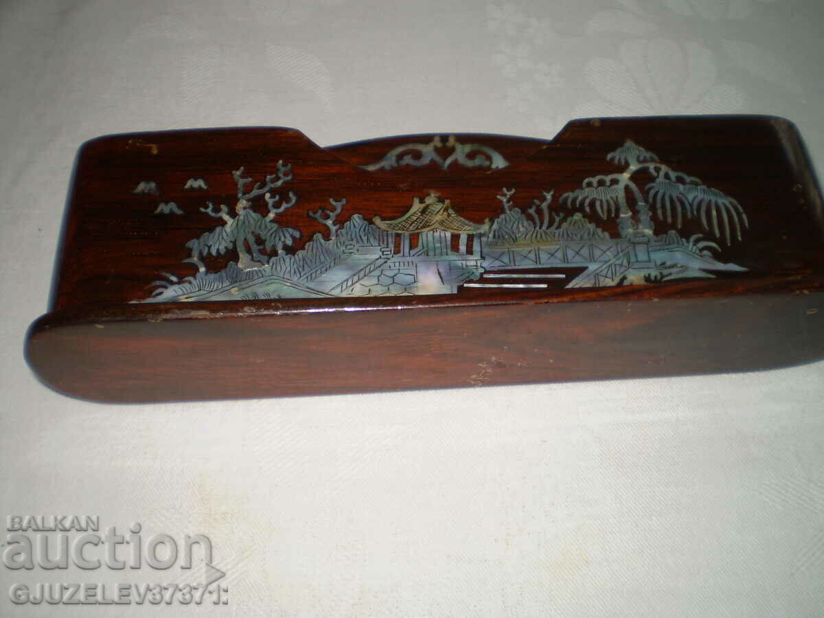 Vintich holder for letters and pens, mother-of-pearl wood - 6 Vintich holder for letters and pens, mother-of-pearl wood - 6