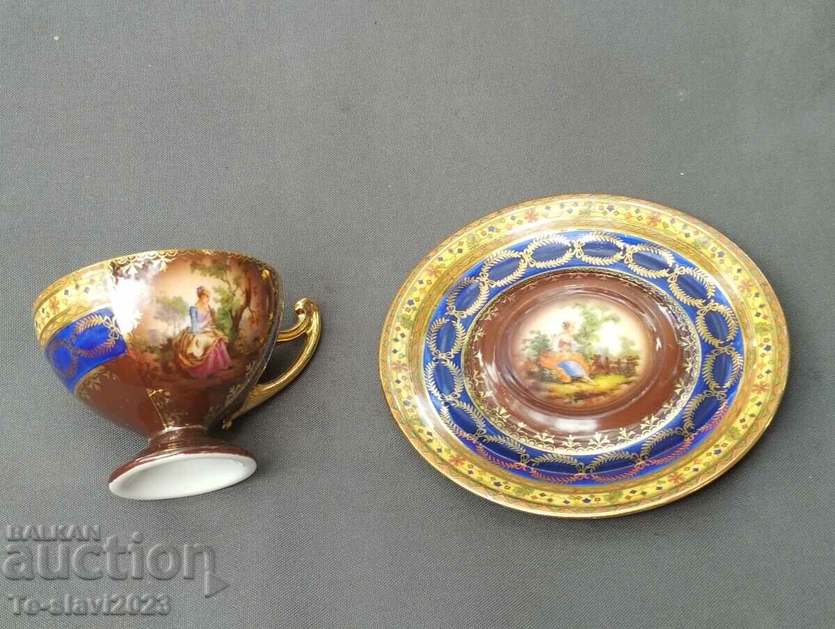 Old porcelain coffee cup/saucer