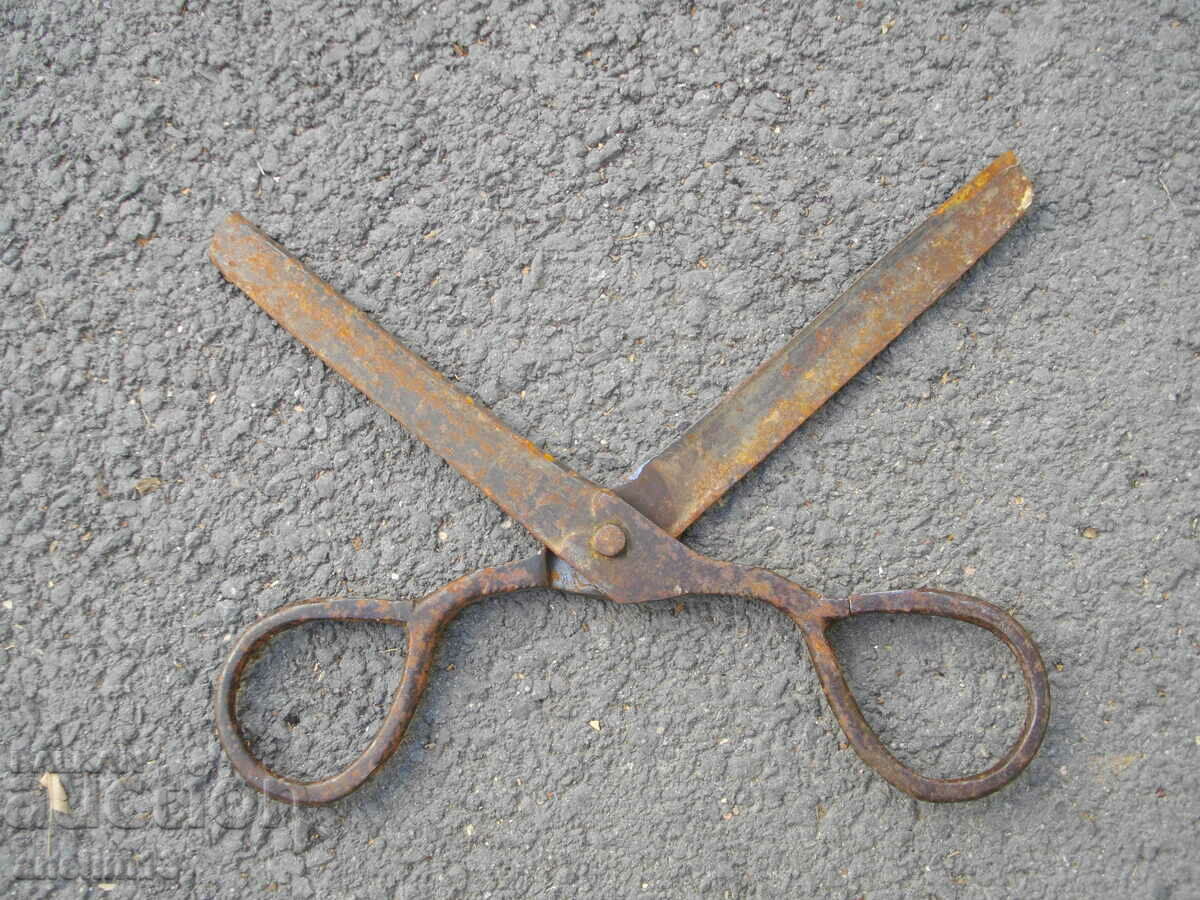 HUGE OLD ABAJIAN FORGED SCISSORS - 5 HUGE OLD ABAJIAN FORGED SCISSORS - 5