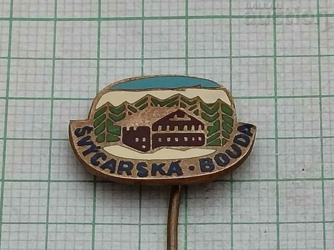 ŠVAJČIARSKA BÚDA BADGE ENAMEL